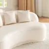 Suncurve 210 cm Performance Leather Curved Upholstered Sofa with Pillows – Seater White