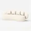 Suncurve 210 cm Performance Leather Curved Upholstered Sofa with Pillows – Seater White