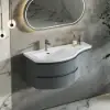 900mm Floating Curved Bathroom Vanity Set of 2 Wall Mounted Half-Circle Bathroom Cabinet