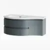 900mm Floating Curved Bathroom Vanity Set of 2 Wall Mounted Half-Circle Bathroom Cabinet