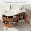 900mm Floating Curved Bathroom Vanity Set of 2 Half-Circle Bathroom Cabinet Walnut