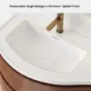 900mm Floating Curved Bathroom Vanity Set of 2 Half-Circle Bathroom Cabinet Walnut