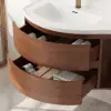 900mm Floating Curved Bathroom Vanity Set of 2 Half-Circle Bathroom Cabinet Walnut