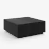 100 cm Square Dual Lift-Top Black Coffee Table with Sintered Stone Top & Storage