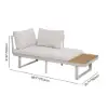 Slatera 4-Piece Outdoor Acacia & Aluminium Modular Sofa Set in Light Grey