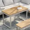 Slatera 4-Piece Outdoor Acacia & Aluminium Modular Sofa Set in Light Grey