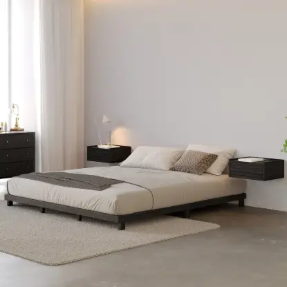 Picture of Japanese Style Black Queen Floor Bed