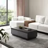 Fero Mid Century 1200 mm Gray Rectangular Coffee Table with 4 Drawers