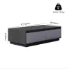 Fero Mid Century 1200 mm Gray Rectangular Coffee Table with 4 Drawers