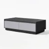 Fero Mid Century 1200 mm Gray Rectangular Coffee Table with 4 Drawers