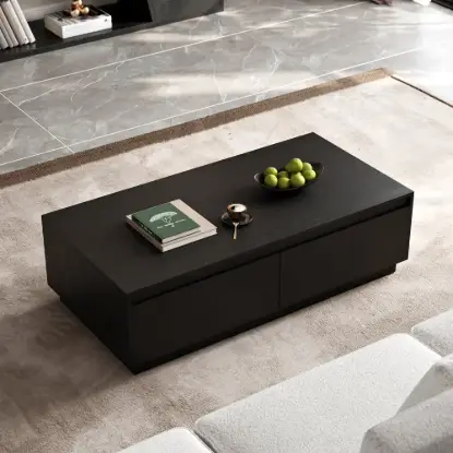 Picture of Fero Mid-Century 120 cm Black Rectangular Coffee Table with 4 Drawers