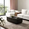 Fero Mid-Century 120 cm Black Rectangular Coffee Table with 4 Drawers