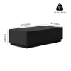 Fero Mid-Century 120 cm Black Rectangular Coffee Table with 4 Drawers