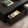 Fero Mid-Century 120 cm Black Rectangular Coffee Table with 4 Drawers