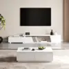 Fero Mid Century 1200 mm White Rectangular Coffee Table with 4 Drawers