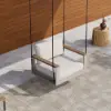Tevara Outdoor Teak & Aluminium 1-Seater Swing Sofa in Sand