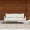 Tevara Outdoor Teak & Aluminium 2-Seater Swing Sofa in Sand