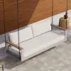 Tevara Outdoor Teak & Aluminium 2-Seater Swing Sofa in Sand