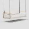 Tevara Outdoor Teak & Aluminium 2-Seater Swing Sofa in Sand