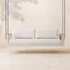 Tevara Outdoor Teak & Aluminium 2-Seater Swing Sofa in Sand