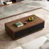 Picture of Fero Mid-Century 120 cm Black & Walnut Rectangular Coffee Table with 4 Drawers
