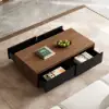 Picture of Fero Mid-Century 120 cm Black & Walnut Rectangular Coffee Table with 4 Drawers