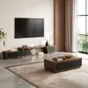 Picture of Fero Mid-Century 120 cm Black & Walnut Rectangular Coffee Table with 4 Drawers
