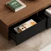 Picture of Fero Mid-Century 120 cm Black & Walnut Rectangular Coffee Table with 4 Drawers
