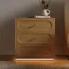 Picture of Krila Floating 3-Drawer LED Smart Bedside Table with Light – Square – AUD-H2031