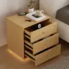 Picture of Krila Floating 3-Drawer LED Smart Bedside Table with Light – Square – AUD-H2031