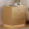 Krila Floating 3-Drawer LED Smart Nightstand with Light Set of 2 – Square – AUD-H2032