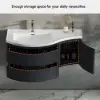 900mm Floating Curved Bathroom Vanity Set of 2 Half-Circle Bathroom Cabinet Black