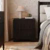 Picture of Florva Ash Wood 2-Drawer Nightstand with Faux Travertine Top Set of 2 – Sintered Stone