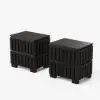 Picture of Florva Ash Wood 2-Drawer Nightstand with Faux Travertine Top Set of 2 – Sintered Stone