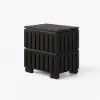 Picture of Florva Ash Wood 2-Drawer Nightstand with Faux Travertine Top Set of 2 – Sintered Stone
