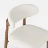 Modern Rubber Wood Walnut Dining Chair with Boucle Upholstery Set of 2 – Warm White – AUD-H2041