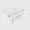 Modern 59" White Floating Double Bathroom Vanity with Sintered Stone Top and Sink – Silver Handles