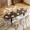 Mid-Century Modern 200 - 240 cm Extendable Walnut Oval Dining Table, Seats 6–10