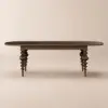 Mid-Century Modern 200 - 240 cm Extendable Walnut Oval Dining Table, Seats 6–10