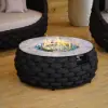 Cocaro Outdoor 27" Propane Smokeless Round Fire Pit Table in Dark Gray