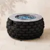 Cocaro Outdoor 27" Propane Smokeless Round Fire Pit Table in Dark Gray