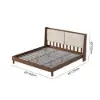 Picture of Modern Queen Walnut Platform Bed with Boucle Headboard Pillows