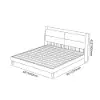Modern Queen Black Platform Bed with Boucle Headboard Pillows