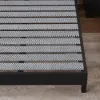 Modern Queen Black Platform Bed with Boucle Headboard Pillows