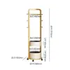 Picture of Coat Rack Stand with 2 Trays Saddle Leather Hall Tree – 52cm