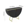 Modern Gold Console Table Sintered Stone Top Entryway Storage Cabinet with Doors – Black