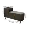 1200mm Black Wooden Shoe Storage Bench with 3 Doors & 5 Shelves for Entryway