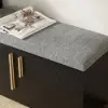1200mm Black Wooden Shoe Storage Bench with 3 Doors & 5 Shelves for Entryway