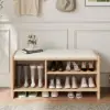 1010mm Wood Shoe Storage Entryway Bench Leather Upholstered – AUD-H2063