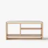 1010mm Wood Shoe Storage Entryway Bench Leather Upholstered – AUD-H2063